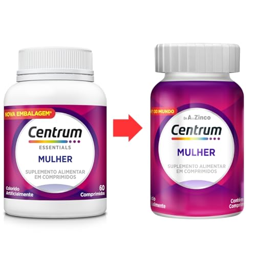 Centrum Essentials Mulher Multivitamínico de A a Z, Suplemento Alimentar, 60 comprimidos