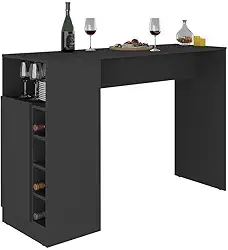 Balcão de Cozinha com Adega e 1 Porta Multimóveis MP2144 Preto – Funcional, Moderno e com Espaço para Vinhos
