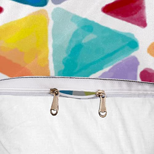 Parure de lit thermique multicolore housse de couette triangles géométriques