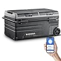 BODEGACOOLER 12 Volt Car Refrigerator, 100 Quart Portable Freezer, Car Fridge Dual Zone WIFI APP Control, -4?-68? Cooler, 12/24V DC and 100-240V AC, for Travel, Camping, Outdoor,RV, black