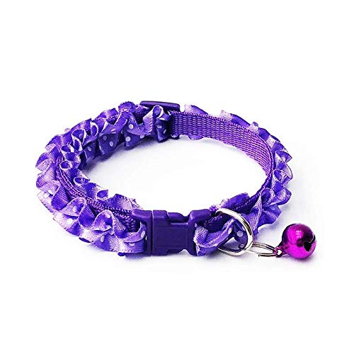 LitVibes Cat Collars Breakaway With Bell & Frill Design,Kitten & Small Dogs Soft Adjustable,Safe,Solid & Protection For Cats &Puppies,Cute Kitty Neckband With Frill Design(Purple),?14 cm,W_2 cm (B09NY6F5MM) Amazon Price History, Amazon Price Tracker