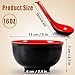 Bgtecho Miso Soup Bowl with Spoon Set of 10, 16 Oz Melamine Cereal Rice Bowls, Cereal Noodle Bowls, Unbreakable Japanese Bowl, for Ramen, Soup, Udon, Noodle and Soba