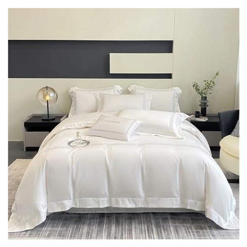 Ensemble de literie 100% coton de luxe brodé trois lignes pour lit double chic - 6
