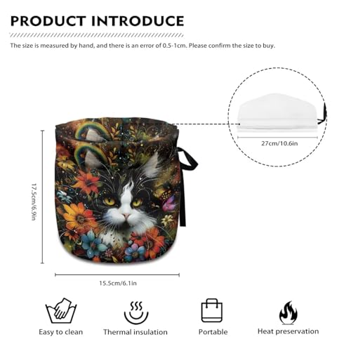 Image of Xoenoiee Cute Cat Colorful Flower Pattern Tea Cozy Tea Cosy for Teapots Keep Warm Teapot Cover Insulated Kettle Cover for Home Kitchen Table Decor