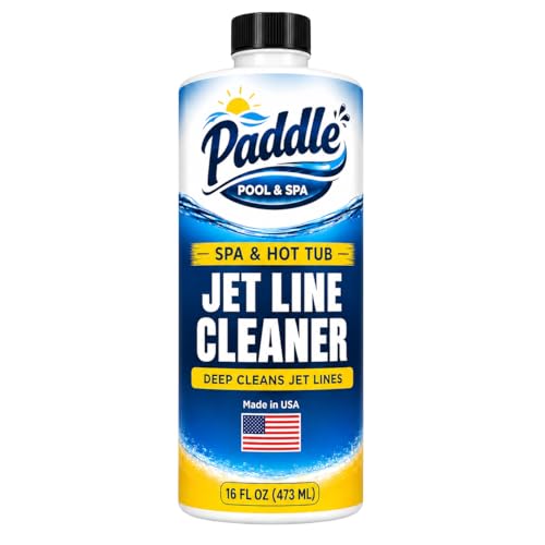 Paddle Jet Line Cleaner for Hot Tubs and Spas - 16oz Pro-Grade Formula - Jetted Hot Tub Cleaner that Deep Cleans Jet Lines and Internal Plumbing in Spas and Jetted Bathtubs Made in USA