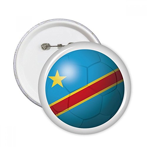 Bouton drapeau du Congo badge rond XL multicolore pour supporters