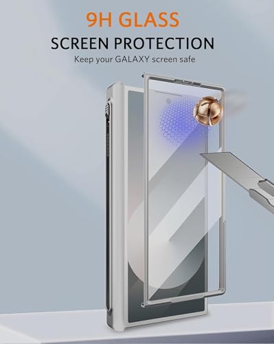 Image of Kapa Geometric S Pen Holder Hinge Protection Back Cover for Samsung Galaxy Z Fold6 / Fold 6 | Slim Shock Proof Case with Inbuilt Glass & S Pen Slot (Silver)