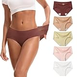 INNERSY Women's Soft & Thin No Show Modal Underwear Quick Dry Panties for Summer 5-Pack(Nude Gradient, Small)