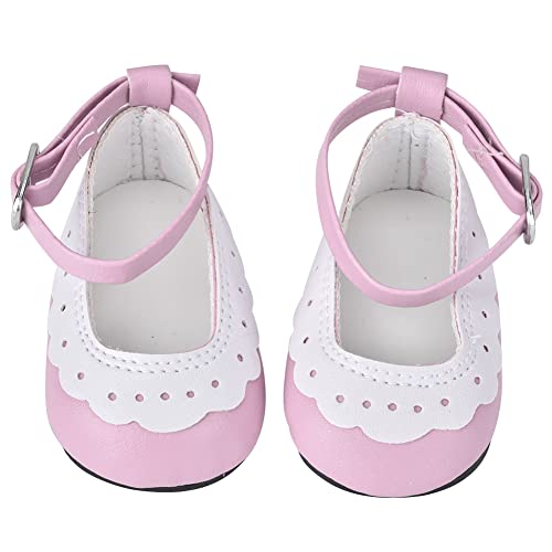 Aoaoy Doll Shoes Flat Shoes, Flat with Lace,Doll PU ,for 18 Inch Girls 43cm Gifts, Accessories Toys (b378)