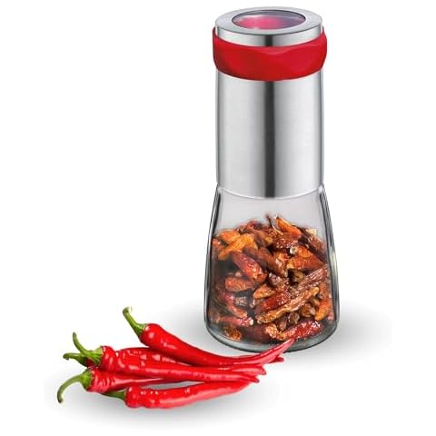 Cilio Premium Piccante Chili Chilli Mill Grinder Red, one size, silver Cover