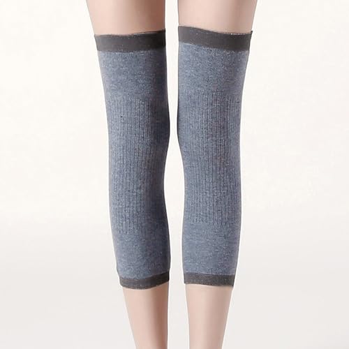 Image of Cashmere Wool Knee Brace Pads Unisex Winter Warm Thermal Knee Warmers Sleeve Soft Leg Warmers (Light Grey)