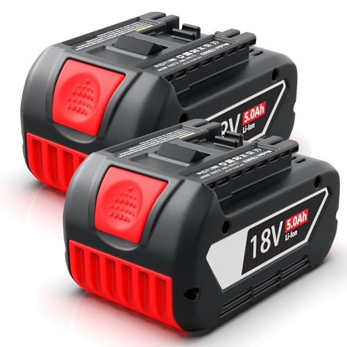 Hvoolee Batería de Repuesto para Bosch 18V: 5000mAh Li-Ion batería Herramientas para Bosch 18V BAT618 BAT618G BAT619 BAT619G BAT610G BAT610 BAT609 BAT609G BAT612 BAT622 (2 Unidades)