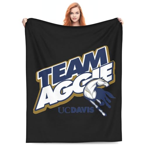 Uc Davis Aggies University Logo Ultra-Soft Micro Fleece Blanket Soft Comfortable Flannel Blanket-40 X30