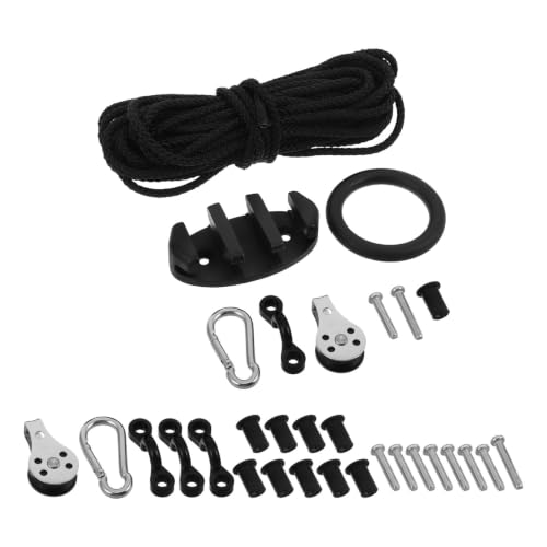 Kit de cuerda de ancla para canoa Holibanna con polea de acero y nylon de 30 pies