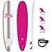 Wavestorm Barbie™ シグネチャー 8フィート サーフボード | 高密度の滑らかな底のグラフィックトップデッキ | 子供と大人用 | アクセサリー付きフォーム構造 | レッグリーシュとフィンセット付属 ホワイト