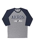 B Wear Sportswear University of Akron Zips Officially Licensed College Apparel Unisex Baseball Tee