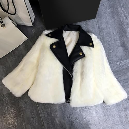 PU Faux 𝗙𝘂r Jacket for Girls Long Sleeve Lapel Collar Short Zipper Coat Toddler Winter Warm Windproof Outwear2