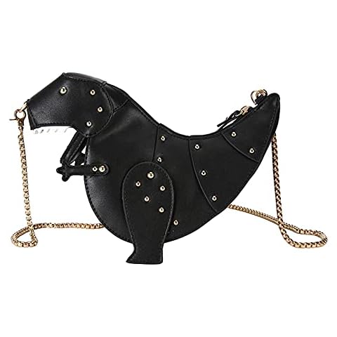 Fozehlad Women Dinosaur Shaped Shoulder Handbag PU Leather Rivet Crossbody Purses Messenger for Girl Cover