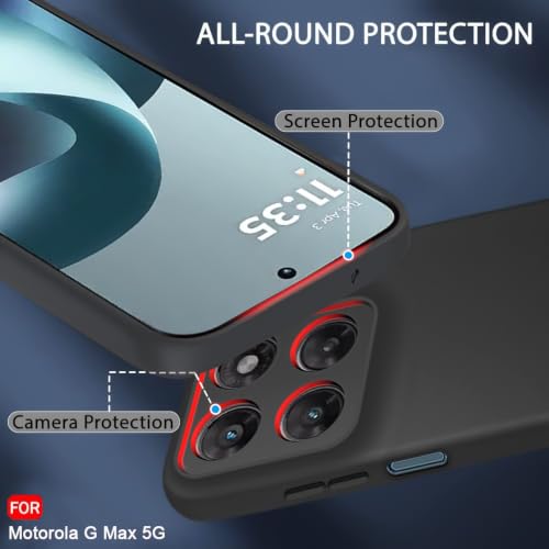 Image of TheGiftKart Sleek Back Cover Case for Motorola Moto G Max 5G | Slim Fit Protective Design | Ultra Matte Finish | Camera Protection Bump | Soft Back Cover Case for Motorola G Max 5G (Silicone, Black)