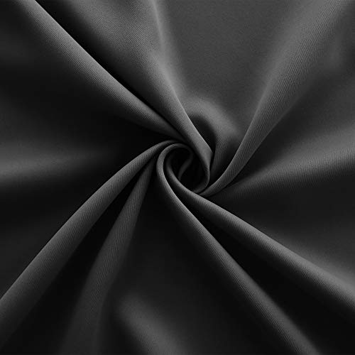 Image of KOUFALL 54 Inch Curtains Length 2 Panels Set,Room Darkening Grommet Insulated Thermal Short Sundown Solar Curtains for for Bedroom,Black