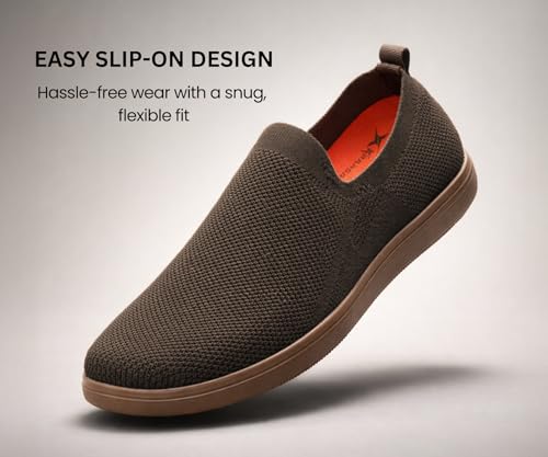 Image of Kraasa Men's Casual Slip-On Loafers | Soft Knitted Upper Breathable Flex Upper | Lightweight Comfort Shoes | TPR Sole