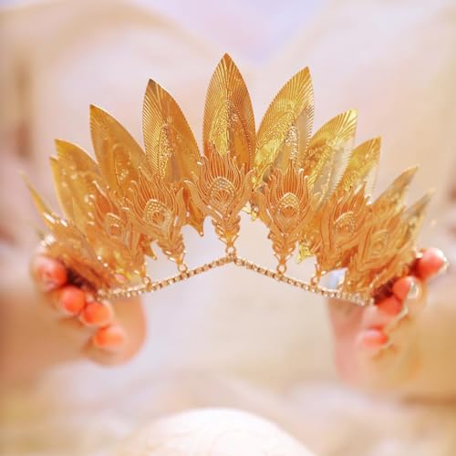 Yean Leaf Queen Crown Greek God Headwear Golden Roman Laurel Costume Headpiece for Women