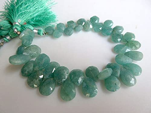 Amazonite verte perle facettée en poire 11-13mm pour création bijoux DIY