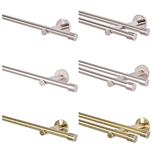 MDEKOR Gardinenstange gold 280 cm lang 1 läufig Gardinenstangenset aus...