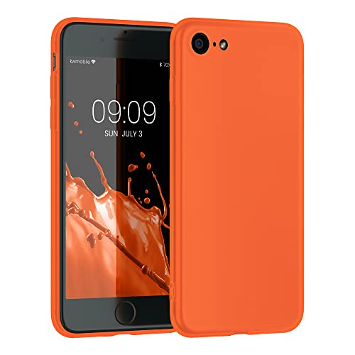 kwmobile Custodia Compatibile con Apple iPhone SE (2020/2022) / 8/7 Cover - Back Case per Smartphone in Silicone TPU - Protezione Gommata - arancione fluorescente