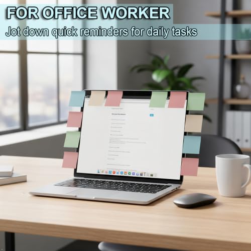 Image of Wowivy Pack of 16 Sticky Notes, 76 x 76 mm, Vintage Colours, Sticky Pads, Recyclable, Self-Stick Note Pads, Sticky Notes, Easy to Post for Home, Office, 55 Sheets /Pad, 880 Sheets Total