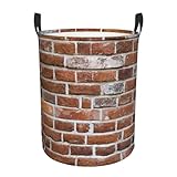 Matériau : le panier à linge à motif de briques anciennes est fabriqué en toile de polyester, lin et polyéthylène respectueux de l'environnement, résistant à l'eau, léger, durable et portable.