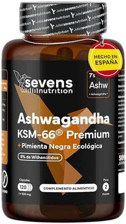 Ashwagandha KSM-66 Pura - Alta Biodisponibilidad - Con Pimienta N...