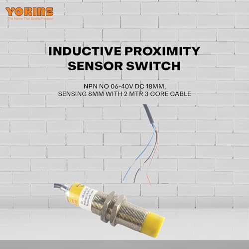 Image of Yokins Inductive Proximity Sensor switch NPN NO 06-40V DC 18mm, SENSING 8MM with 2 MTR 3 Core Cable