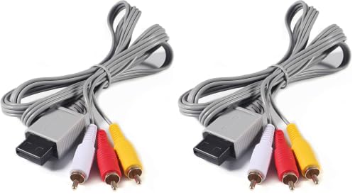 Image of Aokin AV Cable for Wii Wii U, Audio Video AV Cable Cord for Nintendo Wii and Wii U, 1.8 M /6 FT, Compatible for Television (Pack of 2)