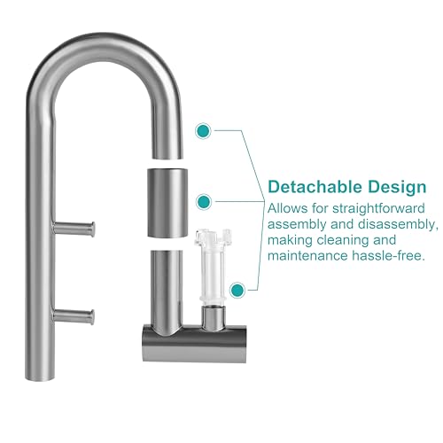 Image of Stainless Steel Lily Pipe Set - Premium Inflow & Outflow with Detachable Skimmer - Fish & Shrimp Safe, Easy Maintenance (17mm for 16 /22mm (5 /8'' i.d.) tubing)