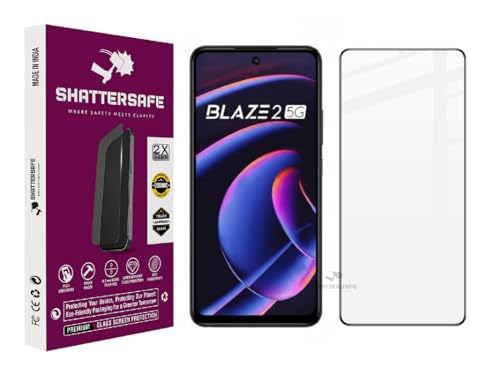 Image of Oleophobic Tempered Glass Screen Protector Compatible For Lava Blaze 2 5G [Pack of 1]. Edge To Edge Full Screen Protection With Easy Installation Kit & Case Friendly Fit.