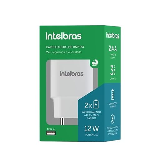 Fonte Carregador USB EC 1 Fast Branco Intelbras