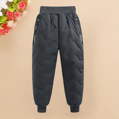 BILIKEYU Boys Girls Winter Outdoor Sweatpants High Waist Thicken Fuzzy Lined Warm Snow Pant Lightweight Ski2