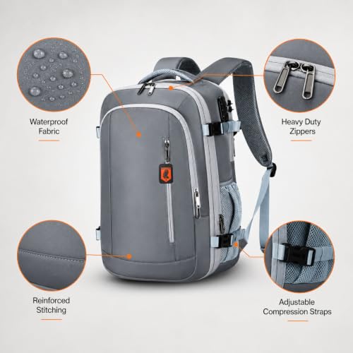 Image of KARRIER Vacuum Compression Backpack for Men & Women - 3-in-1 Travel Bag with Built-In Compression System, 17.3 inch Laptop Sleeve & Cabin-Friendly Design