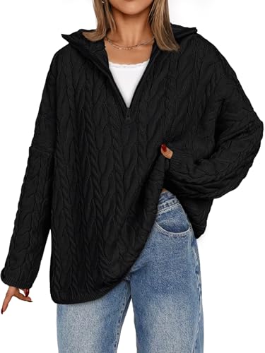 Trendy Queen Women's Half Zip Up Oversized Cozy Sweaters 2025