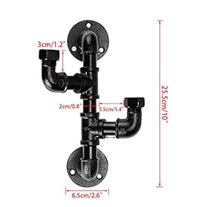   Sumnacon-Heavy-Duty-Industrial-Pipe-Coat-Hook-Rack-Rustic-Metal-Clothes-Holder-Hanger-with-Hardware-Wall-Mounted-Iron-Bath-Grab-Bar-for-Home-Office-Electroplated-Black-Finish