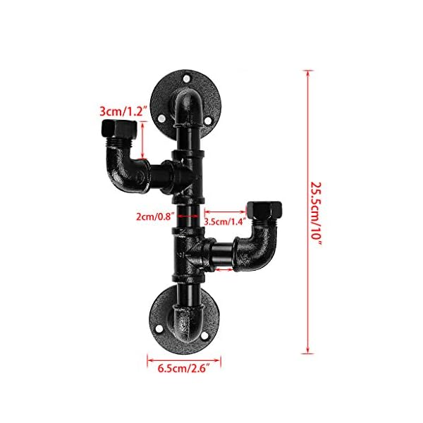   Sumnacon-Heavy-Duty-Industrial-Pipe-Coat-Hook-Rack-Rustic-Metal-Clothes-Holder-Hanger-with-Hardware-Wall-Mounted-Iron-Bath-Grab-Bar-for-Home-Office-Electroplated-Black-Finish