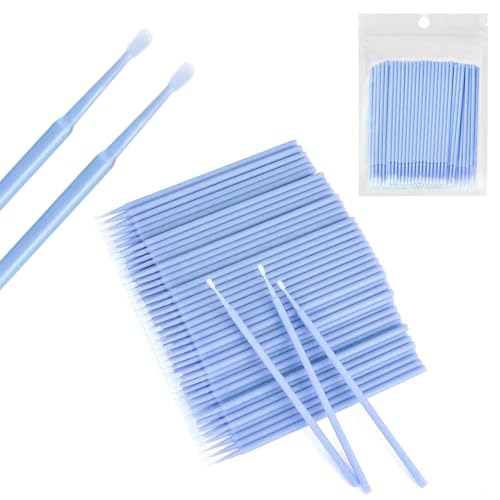 Dreamil Mikro-Applikator-Pinsel,400 Stück Einweg Microbürsten,Micro Wimpernbuerste,Mascara-Tupfer Für Lashes Graft,Make-up Reinigungsstäbchen,Sauberkeit(Rosa/Hellviolett/Blau) (Blau 400 Stück)