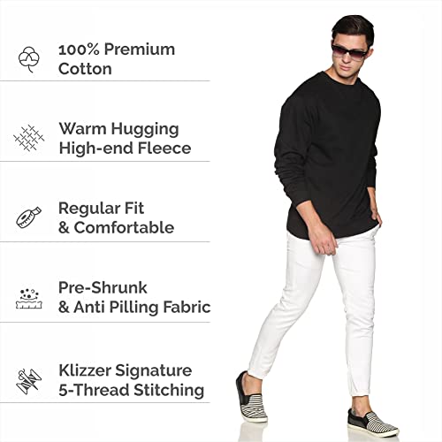 Sweatshirt for Men’s 100% Cotton Crewneck Long Sleeve Heavyweight Regular Fit Pullover Warm Plain Top4