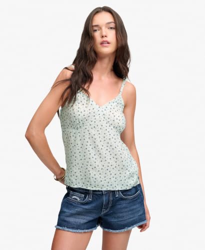 Superdry Cotton Cami Top T-Shirt, Off White Ditsy Floral, 44 Femmes