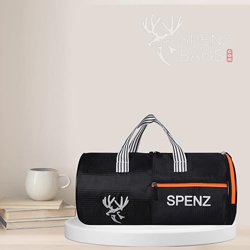 Image of SPENZ Bags Polyester 28L Water Resistant Sports Duffel Gym Bag for Men & Women with Shoe Compartment