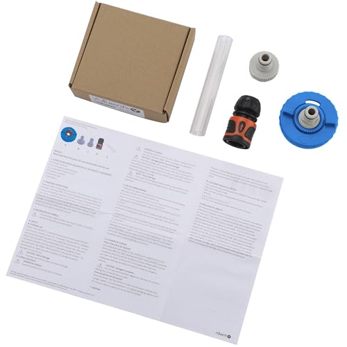 valuents® Wassertankdeckel 3 Pins 78mm Durchmesser – blau – für Wohnmobil mit Schlauch für Wassereinfüllstutzen +Plus: Adapter für Wasserschlauch