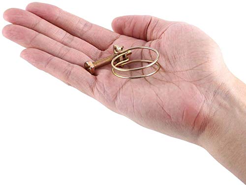 Water Hose Barb Clamp Adjustable Stainless Steel Convenient Double Wire Pipe Clip Hoop Plumbing Fastener 10pcs(25mm-29mm) - Image 2