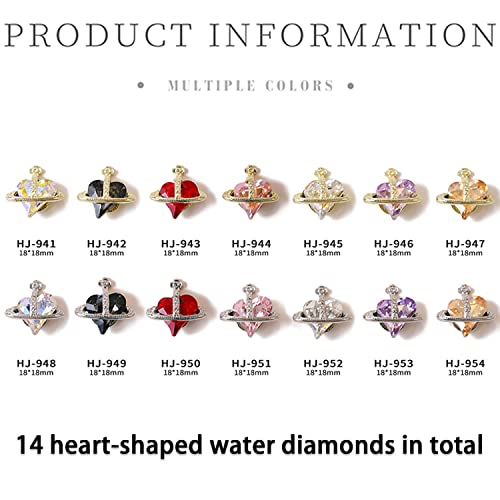 Heart Nail Art Rhinestones, 3D Love Heart Crystal Nail Diamond Decorations, Three-Dimensional Love Heart Pile Drill Designs For Women Girls Manicure Art, Diy Jewelry Making Craft Supplies #TOP6