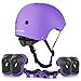 ValueTalks Schonerset Kinder Protektoren Schützer inliner Schutzausrüstung Kinder Knieschoner Set mit Helm für inliner Skateboard Fahrrad Rollschuh (Lila)